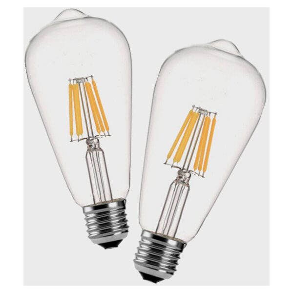 2er Pack E27 6W Vintage Edison led Glühbirne, ST64 Antike led Filament Lampe Ersetzt 60W (2700K Warmweiß, Nicht dimmbar) Ideal für Nostalgie und