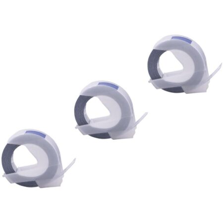 3x 3D Prägeband-Schriftband-Kassette Ersatz für Dymo S0898140, 520106, 0898140 für Etiketten-Drucker 9mm Weiß auf Blau - Vhbw