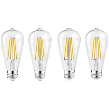 4W Edison led Filament Glühbirne E27, Warmweiß 2700K, Vintage Lampe Retro Glühbirne, Nicht dimmbar,64145mm 4er Pack - Rhafayre