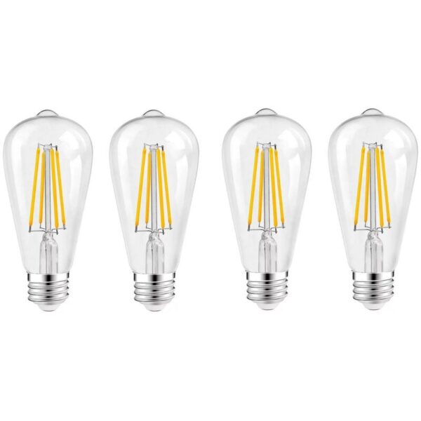 4W Edison led Filament Glühbirne E27, Warmweiß 2700K, Vintage Lampe Retro Glühbirne, Nicht dimmbar,64145mm 4er Pack - Rhafayre