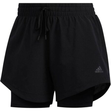 ADIDAS Damen Trainingsshorts mit Innentights 2 in 1 Woven Short