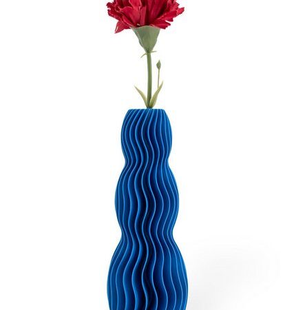 Shapes - Decorations Dekovase Wave Three - Exclusive by Martin Žampach, Vase, 10 Farben, 3D-Druck (Einzelmodell, Vase mit Borosilikatglas zur Nutzung mit Wasser), Wasserdicht, Leichte Struktur innerhalb des Materials (Rillung)