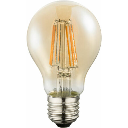 Vintage Leuchtmittel E27 Glühbirne led Retro Filament Leuchtmittel, Glas Amber, 7 Watt 630 Lumen 2200 Kelvin warmweiß, DxH 10,6x6 cm